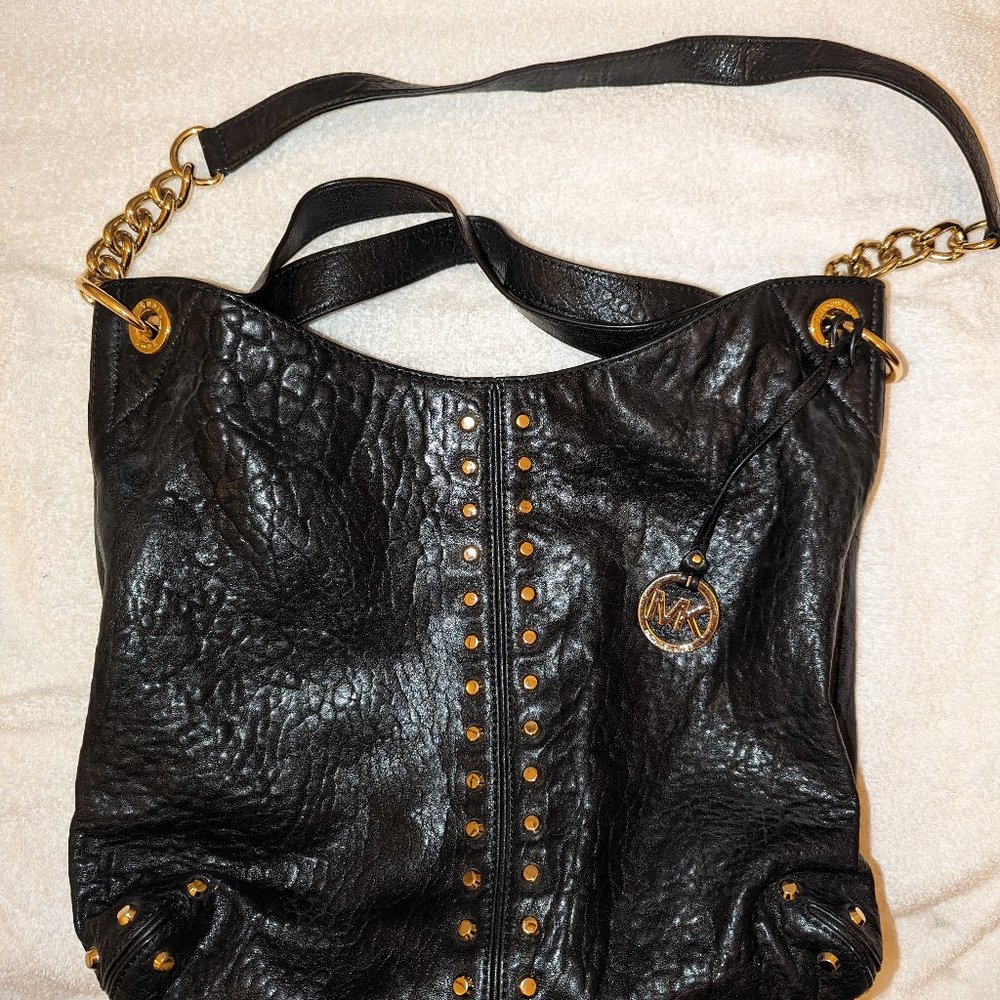 MICHAEL  KORS BLACK LEATHER BAG
